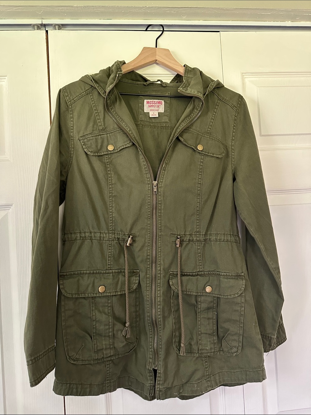 Mossimo Supply Co. Olive Utility Hooded Jacket